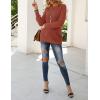 MEROKEETY Women’s 2025 Long Sleeve Waffle Knit Pullover Sweater Crew Neck Solid Color Jumper Tops(Brown)
