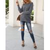 MEROKEETY Women’s 2025 Long Sleeve Waffle Knit Pullover Sweater Crew Neck Solid Color Jumper Tops(Grey)