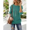 MEROKEETY Women’s 2025 Long Sleeve Waffle Knit Pullover Sweater Crew Neck Solid Color Jumper Tops(Lake Green)