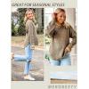 MEROKEETY Women’s 2025 Long Sleeve Waffle Knit Pullover Sweater Crew Neck Solid Color Jumper Tops(Light Khaki)