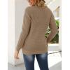 MEROKEETY Women’s 2025 Long Sleeve Waffle Knit Pullover Sweater Crew Neck Solid Color Jumper Tops(Light Khaki)