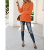 MEROKEETY Women’s 2025 Long Sleeve Waffle Knit Pullover Sweater Crew Neck Solid Color Jumper Tops(Orange)