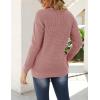 MEROKEETY Women’s 2025 Long Sleeve Waffle Knit Pullover Sweater Crew Neck Solid Color Jumper Tops(Pink)