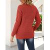 MEROKEETY Women’s 2025 Long Sleeve Waffle Knit Pullover Sweater Crew Neck Solid Color Jumper Tops(Rust)
