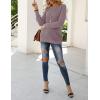 MEROKEETY Women’s 2025 Long Sleeve Waffle Knit Pullover Sweater Crew Neck Solid Color Jumper Tops(Taro)