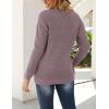 MEROKEETY Women’s 2025 Long Sleeve Waffle Knit Pullover Sweater Crew Neck Solid Color Jumper Tops(Taro)