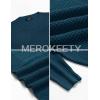 MEROKEETY Women’s 2025 Long Sleeve Waffle Knit Pullover Sweater Crew Neck Solid Color Jumper Tops(Teal)