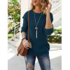 MEROKEETY Women’s 2025 Long Sleeve Waffle Knit Pullover Sweater Crew Neck Solid Color Jumper Tops(Teal)