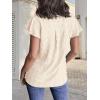 MEROKEETY Women’s 2026 Spring V Neck Ruffle Short Sleeve Blouse Summer Swiss Dot Dressy Casual Flowy Shirt Tunic Top(Apricot)