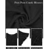 MEROKEETY Women’s 2026 Spring V Neck Ruffle Short Sleeve Blouse Summer Swiss Dot Dressy Casual Flowy Shirt Tunic Top(Black)