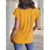 MEROKEETY Women’s 2026 Spring V Neck Ruffle Short Sleeve Blouse Summer Swiss Dot Dressy Casual Flowy Shirt Tunic Top(Ginger)