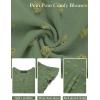 MEROKEETY Women’s 2026 Spring V Neck Ruffle Short Sleeve Blouse Summer Swiss Dot Dressy Casual Flowy Shirt Tunic Top(Green)