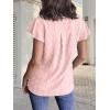MEROKEETY Women’s 2026 Spring V Neck Ruffle Short Sleeve Blouse Summer Swiss Dot Dressy Casual Flowy Shirt Tunic Top(Light Pink)