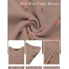 MEROKEETY Women’s 2026 Spring V Neck Ruffle Short Sleeve Blouse Summer Swiss Dot Dressy Casual Flowy Shirt Tunic Top(Mocha)