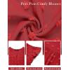 MEROKEETY Women’s 2026 Spring V Neck Ruffle Short Sleeve Blouse Summer Swiss Dot Dressy Casual Flowy Shirt Tunic Top(Red)