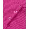 MEROKEETY Women’s 2026 Summer Short Sleeve Tops Casual V Neck T Shirts Ribbed Knit Henley Button Basic Blouse(Hot Pink)