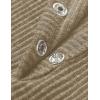 MEROKEETY Women’s 2026 Summer Short Sleeve Tops Casual V Neck T Shirts Ribbed Knit Henley Button Basic Blouse(Khaki)