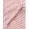 MEROKEETY Women’s 2026 Summer Short Sleeve Tops Casual V Neck T Shirts Ribbed Knit Henley Button Basic Blouse(Pink)