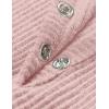 MEROKEETY Women’s 2026 Summer Short Sleeve Tops Casual V Neck T Shirts Ribbed Knit Henley Button Basic Blouse(Pink)