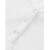 MEROKEETY Women’s 2026 Summer Short Sleeve Tops Casual V Neck T Shirts Ribbed Knit Henley Button Basic Blouse(White)