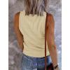 MEROKEETY Women’s 2026 Summer Sleeveless Tank Tops V Neck Ribbed Dressy Casual Henley Shirts Button Loose Cami Tees(Apricot)