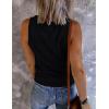 MEROKEETY Women’s 2026 Summer Sleeveless Tank Tops V Neck Ribbed Dressy Casual Henley Shirts Button Loose Cami Tees(Black)