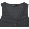 MEROKEETY Women’s 2026 Summer Sleeveless Tank Tops V Neck Ribbed Dressy Casual Henley Shirts Button Loose Cami Tees(Darkgrey)