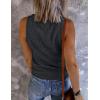 MEROKEETY Women’s 2026 Summer Sleeveless Tank Tops V Neck Ribbed Dressy Casual Henley Shirts Button Loose Cami Tees(Darkgrey)