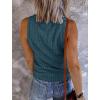 MEROKEETY Women’s 2026 Summer Sleeveless Tank Tops V Neck Ribbed Dressy Casual Henley Shirts Button Loose Cami Tees(Dustyblue)