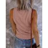 MEROKEETY Women’s 2026 Summer Sleeveless Tank Tops V Neck Ribbed Dressy Casual Henley Shirts Button Loose Cami Tees(Dustypink)