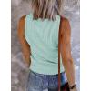 MEROKEETY Women’s 2026 Summer Sleeveless Tank Tops V Neck Ribbed Dressy Casual Henley Shirts Button Loose Cami Tees(Lightblue)