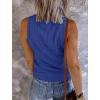MEROKEETY Women’s 2026 Summer Sleeveless Tank Tops V Neck Ribbed Dressy Casual Henley Shirts Button Loose Cami Tees(Royal)