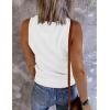 MEROKEETY Women’s 2026 Summer Sleeveless Tank Tops V Neck Ribbed Dressy Casual Henley Shirts Button Loose Cami Tees(White)