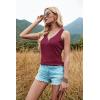 MEROKEETY Women’s 2026 Summer Sleeveless Tank Tops V Neck Ribbed Dressy Casual Henley Shirts Button Loose Cami Tees(Wine)