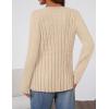MEROKEETY Women’s Cable Knit Peplum Cardigan Sweaters 2026 Trendy Fall Open Front Button Down Soft Knitted Coat(Apricot)