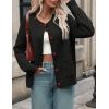 MEROKEETY Women’s Cardigan Sweaters 2026 Fall Trendy Chunky Knit Button Up Cute Winter Long Sleeve Open Front Coats(Black)