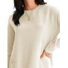 MEROKEETY Women’s Casual Long Sleeve Sweaters 2025 Loose Crew Neck Fall Winter Knit Pullover Sweater Tops(Beige)