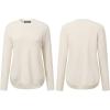 MEROKEETY Women’s Casual Long Sleeve Sweaters 2025 Loose Crew Neck Fall Winter Knit Pullover Sweater Tops(Beige)