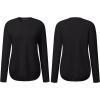 MEROKEETY Women’s Casual Long Sleeve Sweaters 2025 Loose Crew Neck Fall Winter Knit Pullover Sweater Tops(Black)