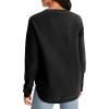 MEROKEETY Women’s Casual Long Sleeve Sweaters 2025 Loose Crew Neck Fall Winter Knit Pullover Sweater Tops(Black)