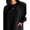 MEROKEETY Women’s Casual Long Sleeve Sweaters 2025 Loose Crew Neck Fall Winter Knit Pullover Sweater Tops(Black)