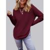 MEROKEETY Women’s Casual Long Sleeve Sweaters 2025 Loose Crew Neck Fall Winter Knit Pullover Sweater Tops(Burgundy)