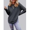 MEROKEETY Women’s Casual Long Sleeve Sweaters 2025 Loose Crew Neck Fall Winter Knit Pullover Sweater Tops(Charcoal)