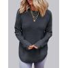 MEROKEETY Women’s Casual Long Sleeve Sweaters 2025 Loose Crew Neck Fall Winter Knit Pullover Sweater Tops(Charcoal)