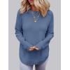MEROKEETY Women’s Casual Long Sleeve Sweaters 2025 Loose Crew Neck Fall Winter Knit Pullover Sweater Tops(Dustyblue)