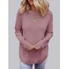 MEROKEETY Women’s Casual Long Sleeve Sweaters 2025 Loose Crew Neck Fall Winter Knit Pullover Sweater Tops(Dustypink)