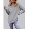 MEROKEETY Women’s Casual Long Sleeve Sweaters 2025 Loose Crew Neck Fall Winter Knit Pullover Sweater Tops(Grey)
