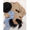 MEROKEETY Women’s Casual Long Sleeve Sweaters 2025 Loose Crew Neck Fall Winter Knit Pullover Sweater Tops(Khaki)