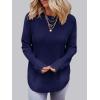 MEROKEETY Women’s Casual Long Sleeve Sweaters 2025 Loose Crew Neck Fall Winter Knit Pullover Sweater Tops(Navy)