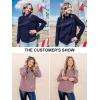 MEROKEETY Women’s Casual Long Sleeve Sweaters 2025 Loose Crew Neck Fall Winter Knit Pullover Sweater Tops(Navy)